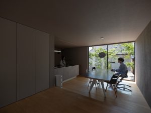 エコアコールウッドと自然石を使った外構素材